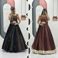 Ajrakh Print Cotton Lehenga With Jacket