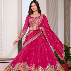 Heavy Embroidered Vichitra Lehenga