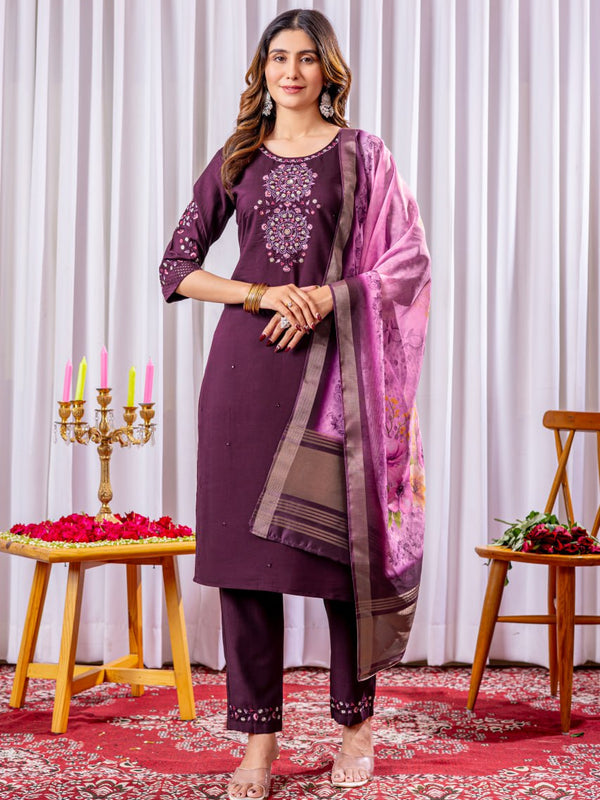 Viscose Silk Embroidered Dresses