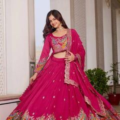 Heavy Embroidered Vichitra Lehenga