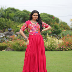 Premium Rayon with Kutchi Work Lehenga