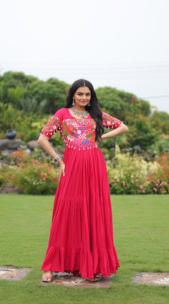 Premium Rayon with Kutchi Work Lehenga