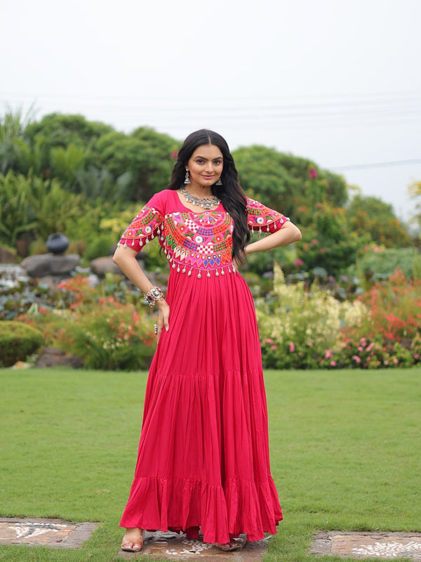 Premium Rayon with Kutchi Work Lehenga