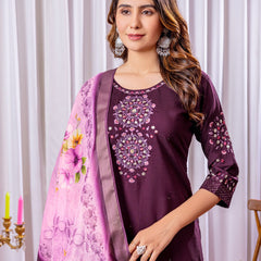 Viscose Silk Embroidered Dresses