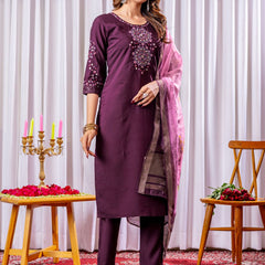 Viscose Silk Embroidered Dresses