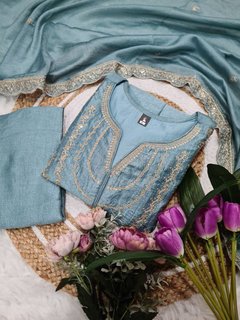 New Anarkali Kurta Set with Pant and Dupatta