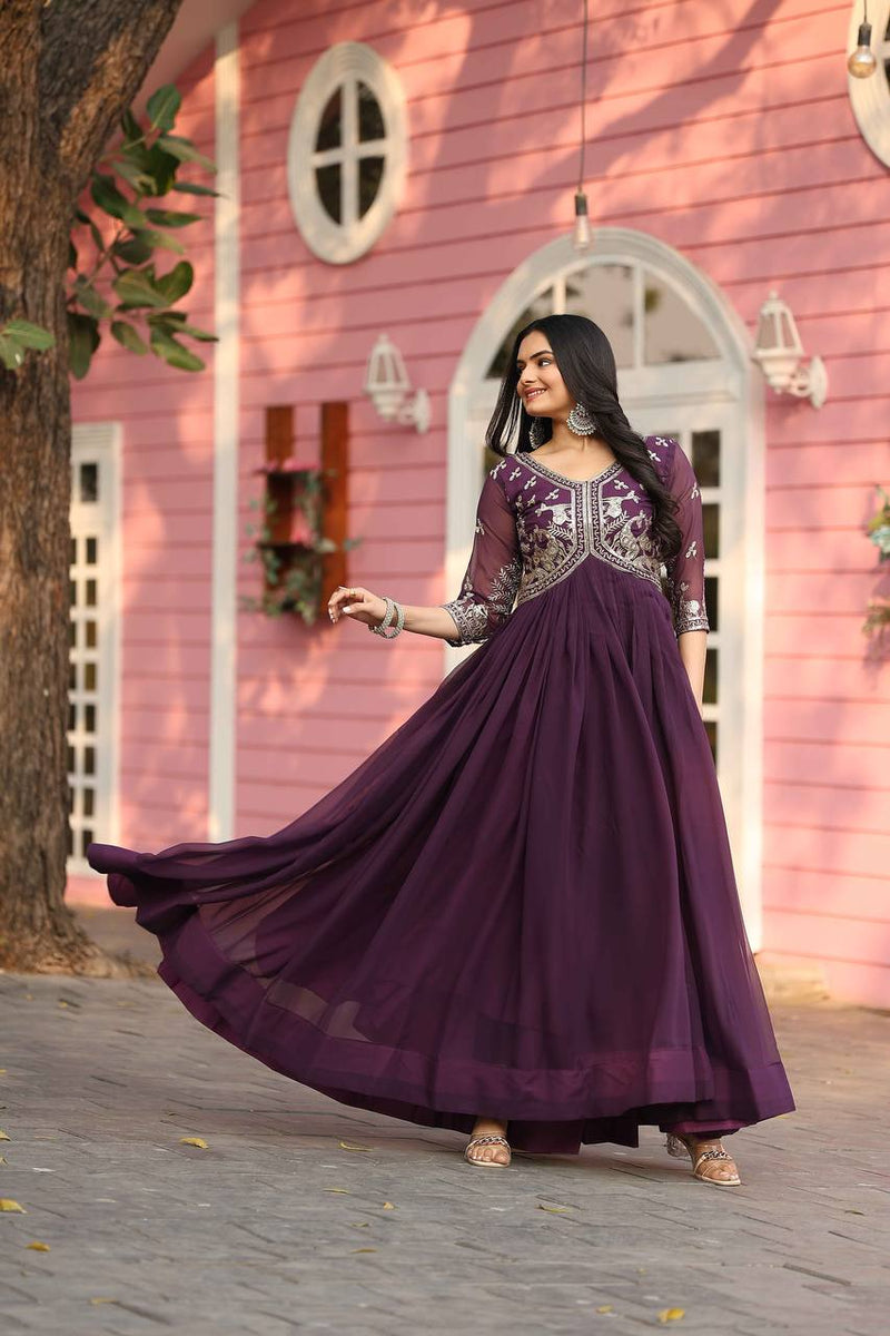 Embroidered Georgette Lehenga