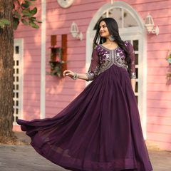 Embroidered Georgette Lehenga