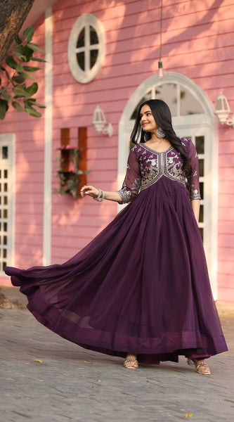 Embroidered Georgette Lehenga