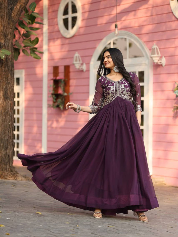 Embroidered Georgette Lehenga