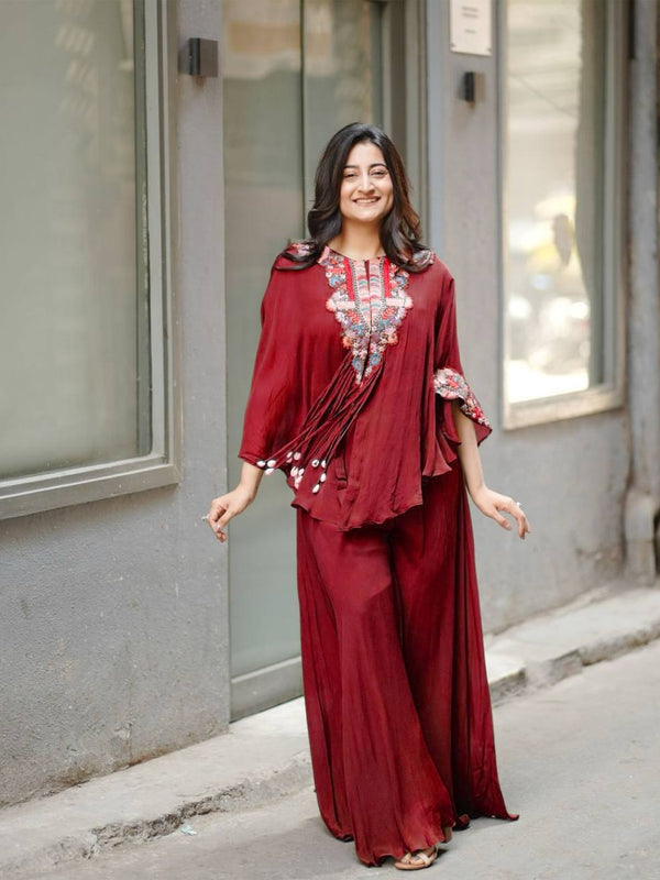 Cape-Style Embroidered Co-Ord Sets