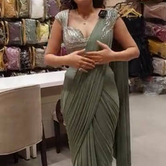 Embroidered Blouse Saree