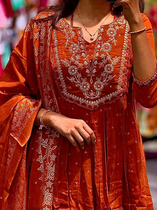 Anarkali Kurta Dresses with Malmal Dupatta