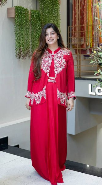 Embroidery Work 3-Piece Indo Western