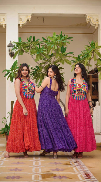 Bandhani Mirror Work Lehenga