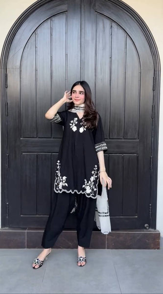Embroidered French Crepe Dresses