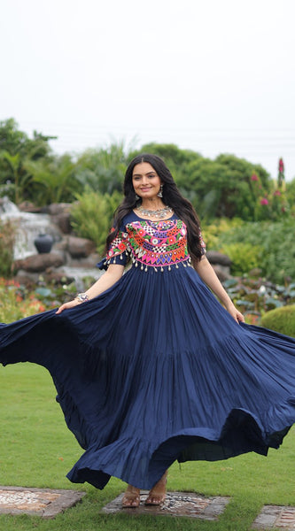 Premium Rayon with Kutchi Work Lehenga