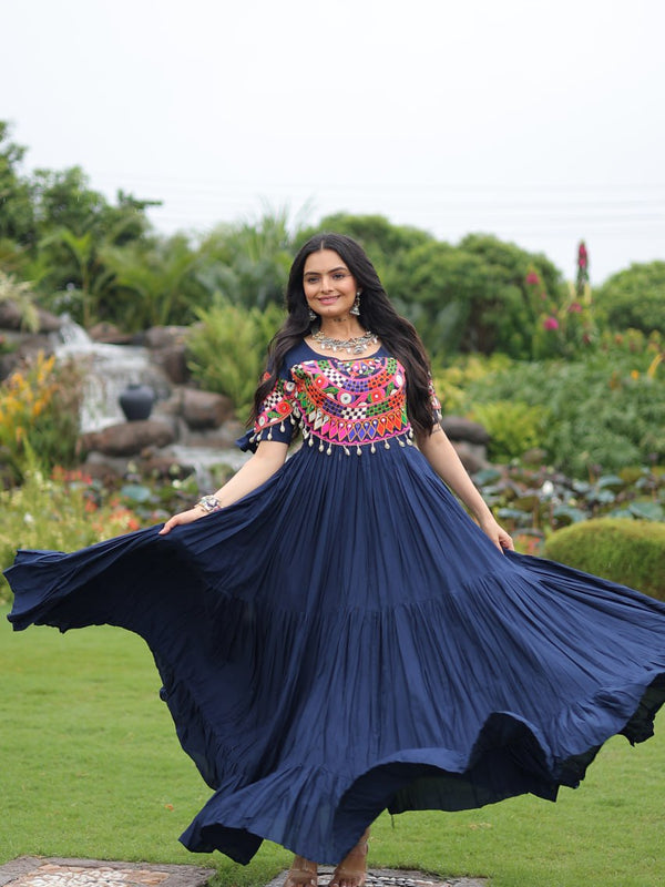 Premium Rayon with Kutchi Work Lehenga