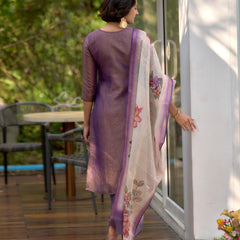 Floral Embroidered Tissue Silk Dresses