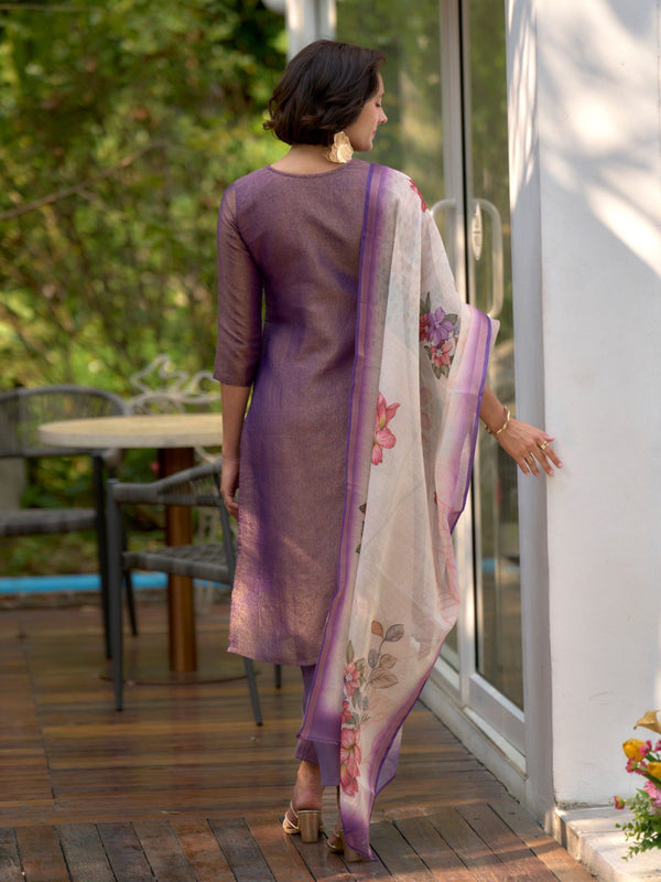 Floral Embroidered Tissue Silk Dresses