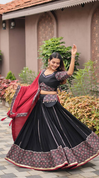 Ajrakh Print Lehenga