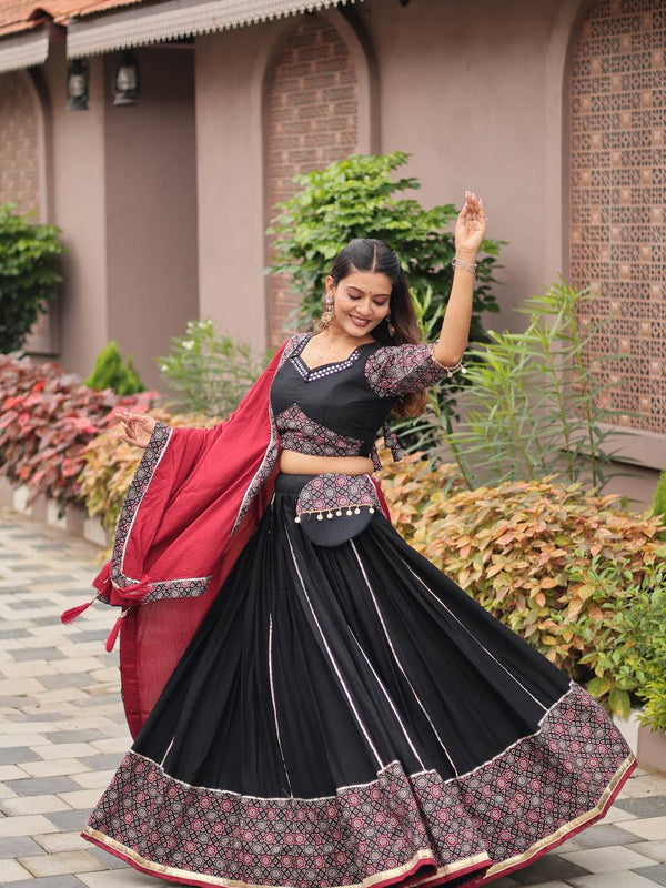 Ajrakh Print Lehenga