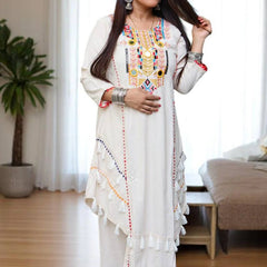 Embroidered Khadi Co-ord Sets