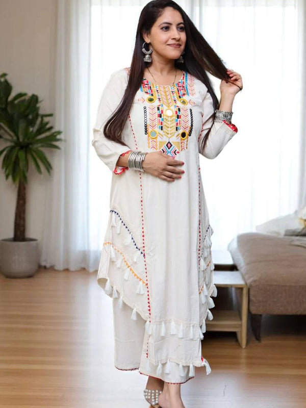 Embroidered Khadi Co-ord Sets