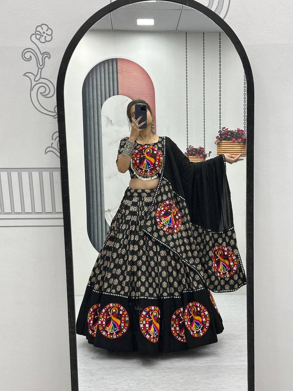 Pure Cotton Gamathi Work Lehenga