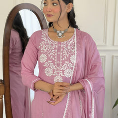 Chandni Embroidered 3-Piece Dresses
