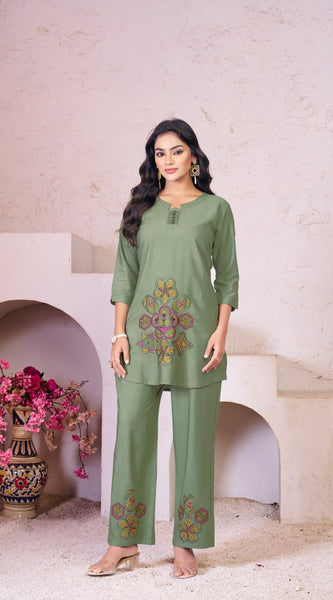 Heavy Rayon Embroidery Co-Ord Sets