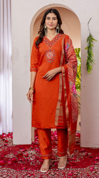Marina Viscose Silk Embroidered Dresses