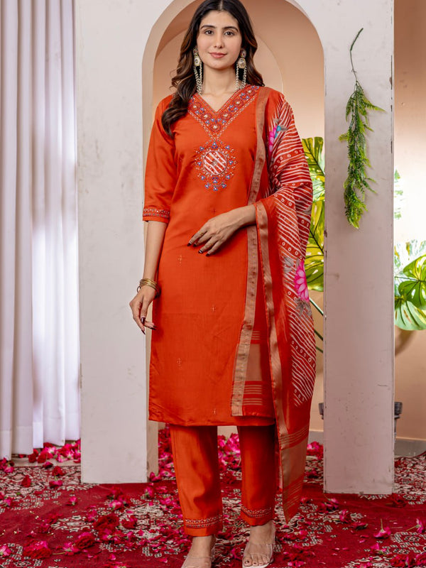 Marina Viscose Silk Embroidered Dresses