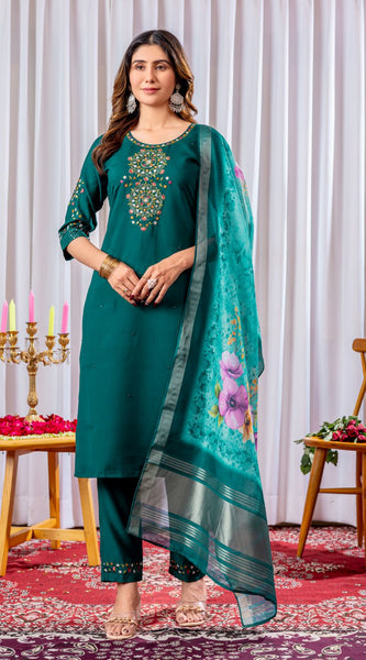 Viscose Silk Embroidered Dresses