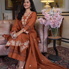 Embroidered Rayon Slub Cotton Dresses