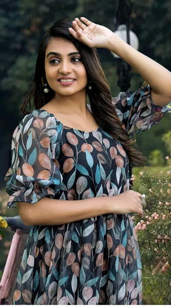 Stylish Digital Print Gown