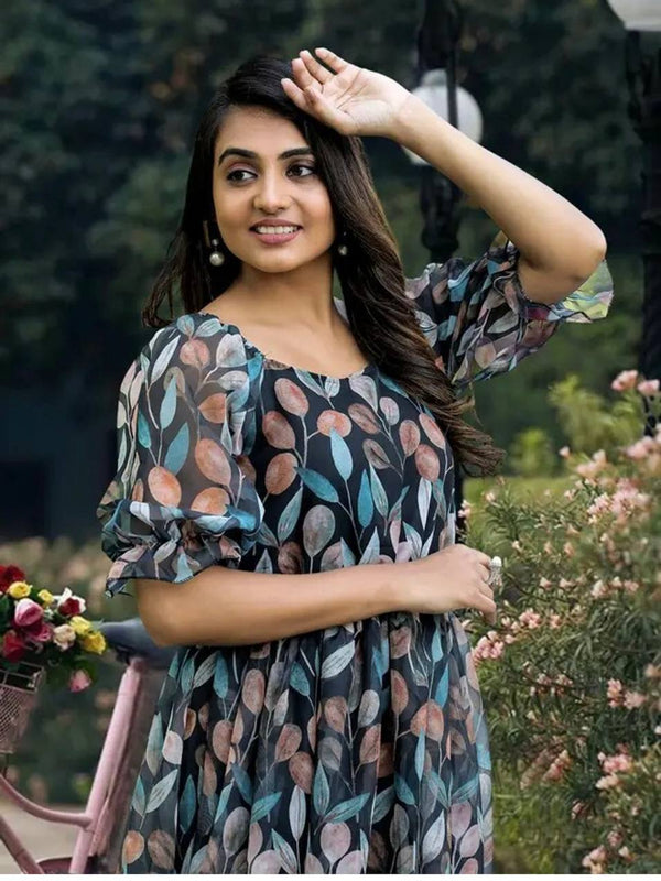 Stylish Digital Print Gown