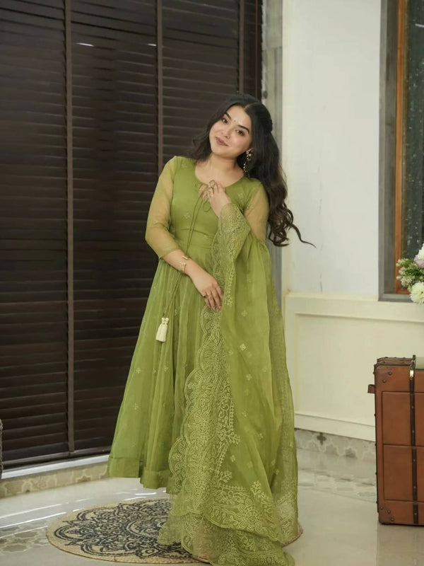 Embroidered Georgette Lehenga