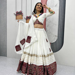 Pure Cotton Mirror Work Lehenga