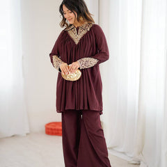 Embroidered Chinon Co-ord Sets