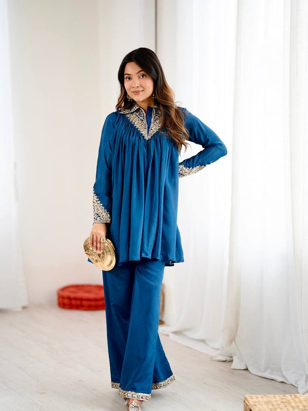 Embroidered Chinon Co-ord Sets