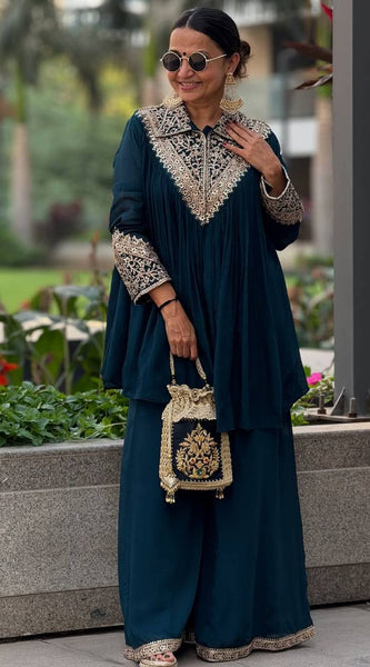 Embroidered Chinon Co-ord Sets
