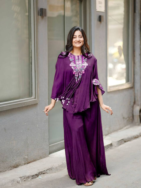 Cape-Style Embroidered Co-Ord Sets