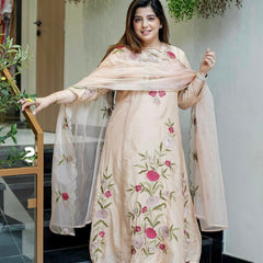 Chanderi Silk Embroidered Dresses