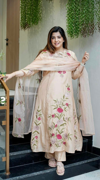Chanderi Silk Embroidered Dresses