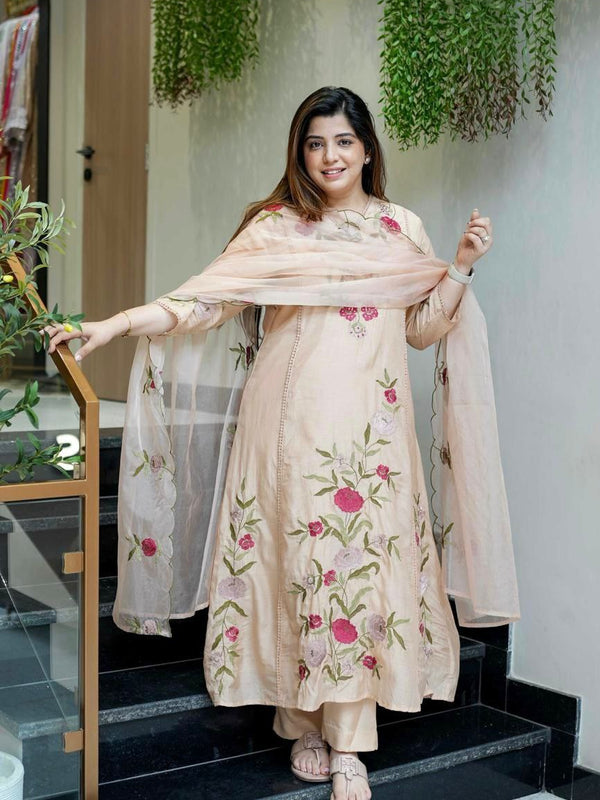 Chanderi Silk Embroidered Dresses