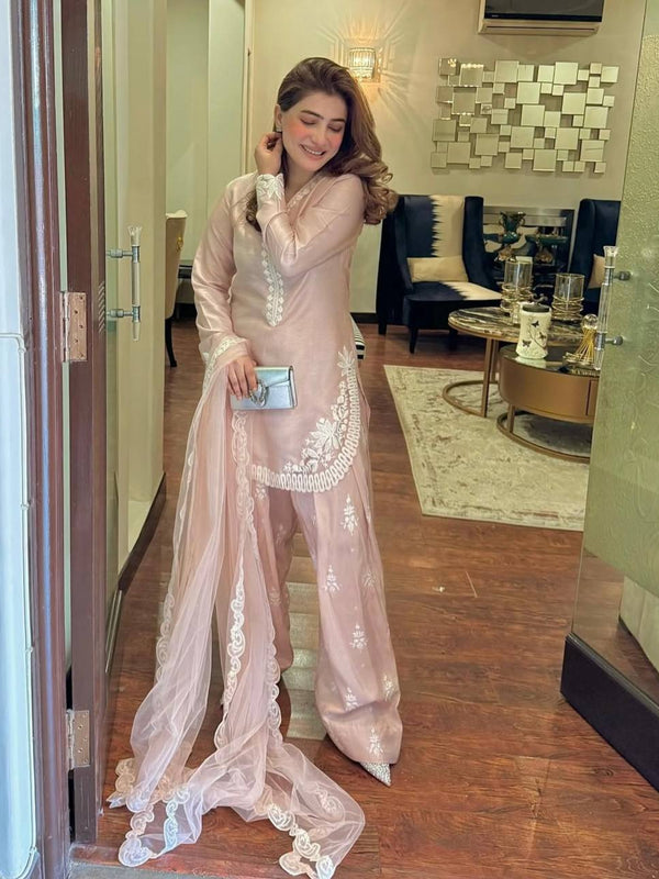 Natural Crep Silk Fully Stitched Dresses