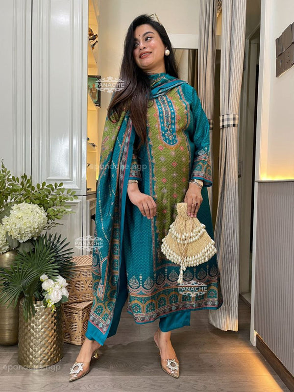 KitKat Silk Dress with Dupatta