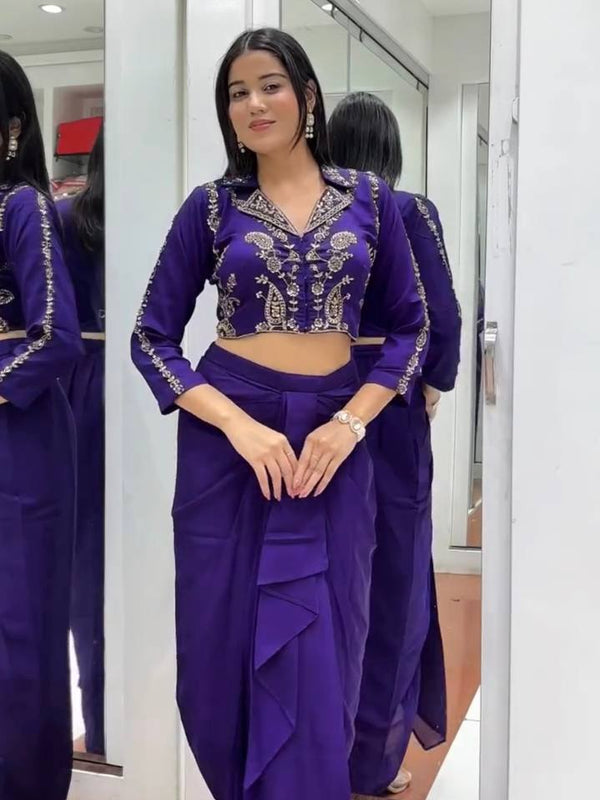 Festive Sequin Dhoti Set