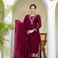 Embroidered Rayon Slub Cotton Dresses
